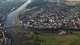 Aerial view of the town