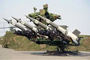 S-125 Neva air defense system, from the Serbian 250th Air Defense Brigade, on display at a public open day (2012)