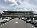 Station with its park-and-ride facility in the foreground