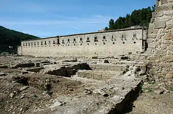 Dormitory room, dependencies and cloister ruins of Tarouca Abbey.