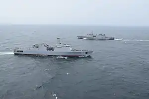 SLNS Sindurala (P624) and INS Sumedha during SLINEX 2019.