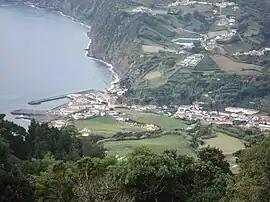 The municipal seat of the municipality of Povoação located along the lombas of the Povoação crater