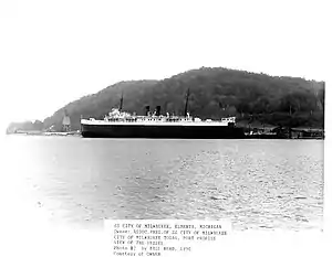 SS City of Milwaukee at Elberta, Michigan in 1990