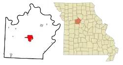 Location of Marshall, Missouri