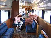 Inside an AFC Gold Class Lounge Car.