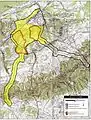 Map of battlefield core and study areas by the American Battlefield Protection Program.