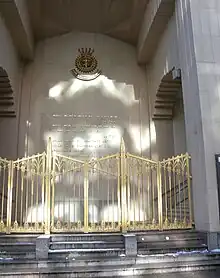 Bronze gate in front of the Centennial Memorial Temple's entrance