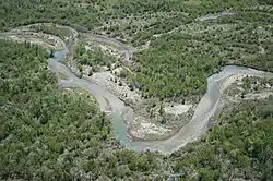 River winding its way through shrubland