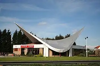 Markham Moor Service Station roof, Nottinghamshire (2009 photo)