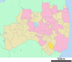 Location of Samegawa in Fukushima Prefecture