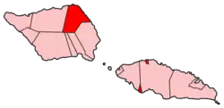 Map of Samoa showing Gagaʻemauga district