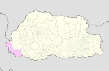 Location of Namgaychhoeling Gewog