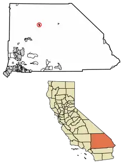 Location of Fort Irwin in San Bernardino County, California.