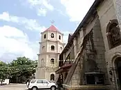 The cathedral's belfry and buttresses