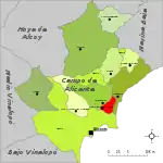 Location of Sant Joan in the Valencian Community