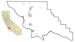 Location in San Luis Obispo County and the state of California