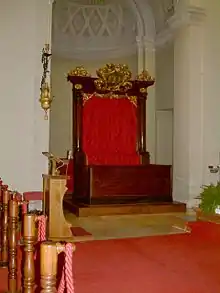 Throne of the Captains-Regent of San Marino, inside the basilica di San Marino