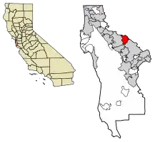 Location of Foster City in San Mateo County, California