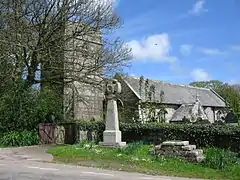 Sancreed church and war memorial, Cornwall.