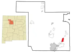 Location of San Felipe Pueblo, New Mexico