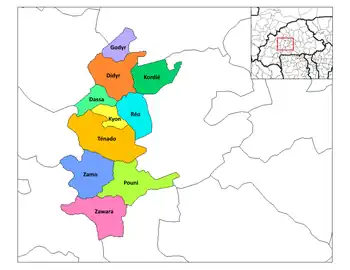 Zawara Department location in the province