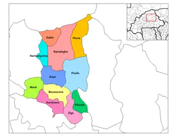 Provincial map of its departments