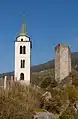 The castle tower and church