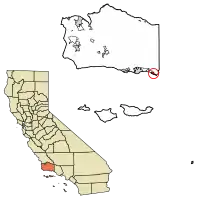 Location of Carpinteria in Santa Barbara County, California.