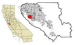 Location in Santa Clara County and the state of California