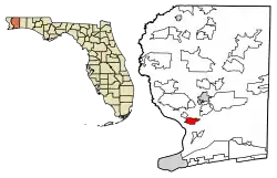 Location of Avalon in Santa Rosa County, Florida.