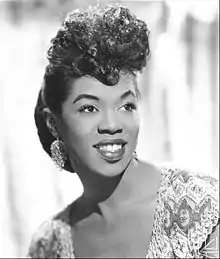 A promotional picture of Sarah Vaughan from 1955.