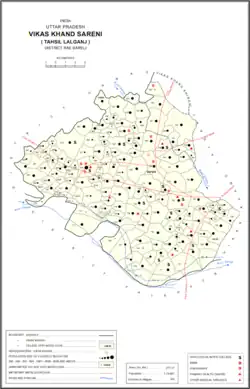 Map showing Lakhangaon (#755) in Sareni CD block