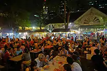 Satay stalls along Boon Tat Street next to Telok Ayer Market, better known as Lau Pa Sat