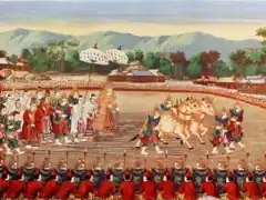 Royal Ploughing Ceremony, Saya Chone, watercolour 1907