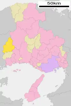 Location of Sayō in Hyōgo Prefecture