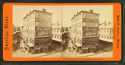 Scollay's building, Court St., 19th century (stereograph by John P. Soule)