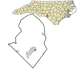 Location in Scotland County and the state of North Carolina.