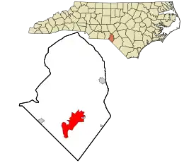 Location in Scotland County and the state of North Carolina.