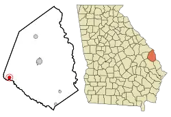 Location in Screven County and the state of Georgia