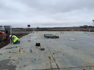 Slab penetrations are another Formosan termite entry point.  Here termite sealant is being installed on slab penetrations in an Oklahoma medical center.