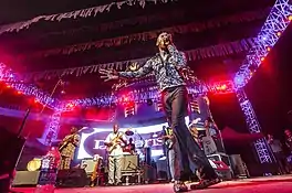 Seun Kuti during an Afrobeat performance