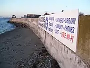 Seawall on Goat Island in Newport, Rhode Island