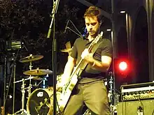 Lefebvre performing with Simple Plan in 2008.