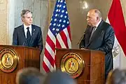 Secretary Blinken with Egyptian Foreign Minister Sameh Shoukry in Cairo, Egypt, January 2023