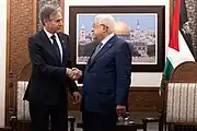 Secretary Blinken with Palestinian Authority President Mahmoud Abbas in Ramallah, November 2023