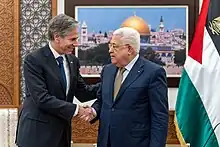 Secretary Blinken with Palestinian Authority President Mahmoud Abbas in Ramallah, January 2023