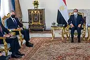 Secretary Blinken with Egyptian President Abdel Fattah el-Sisi, in Cairo, Egypt, May 2021