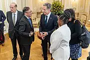 Secretary Blinken with Colombian President Gustavo Petro, Vice President Francia Márquez and Foreign Minister Álvaro Leyva in Bogotá, Colombia, October 2022