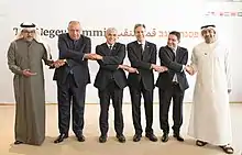 Secretary Blinken with Israeli Foreign Minister Yair Lapid, Bahraini Foreign Minister Dr. Abdullatif bin Rashid Al Zayani, Egyptian Foreign Minister Sameh Shoukry, Moroccan Foreign Minister Nasser Bourita, and UAE Foreign Minister Sheikh Abdullah bin Zayed Al Nahyan at the Negev Summit in Sde Boker, Israel, March 2022