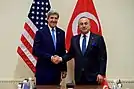 6 December 2016 Turkish Foreign Minister Mevlüt Çavuşoğlu with U.S. Secretary of State John Kerry